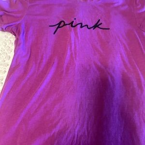 PINK Victoria's Secret Magenta Tee with White Logo